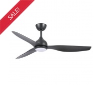 Fanco Eco Style 3 Blade 52" DC Ceiling Fan with Remote & LED Light Control in Black
